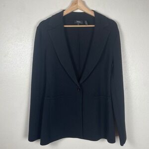 Theory Etiennette E Empire Wool Black Single Button Blazer Jacket Size 6